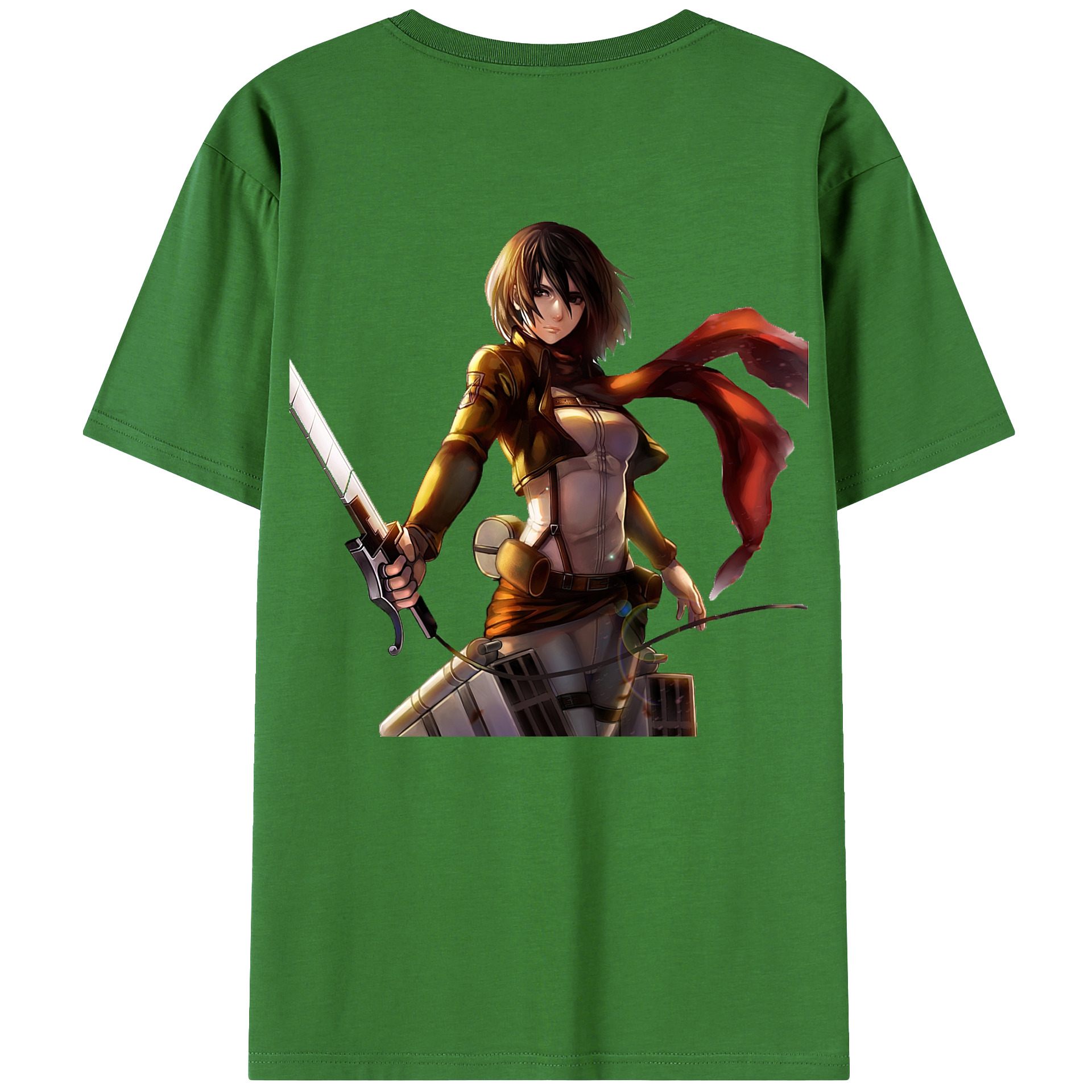 （画像用） 進撃の巨人 ミカサ·アッカーマン Attack on Titan Mikasa Ackerman レディース半袖Tシャツ(バックプリント)